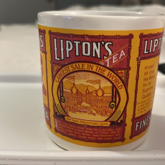 THOMAS J. LIPTON TEA COFFEE MUG CUP TIN BOX COMPANY VNTG 1993 - Picture 3 of 5